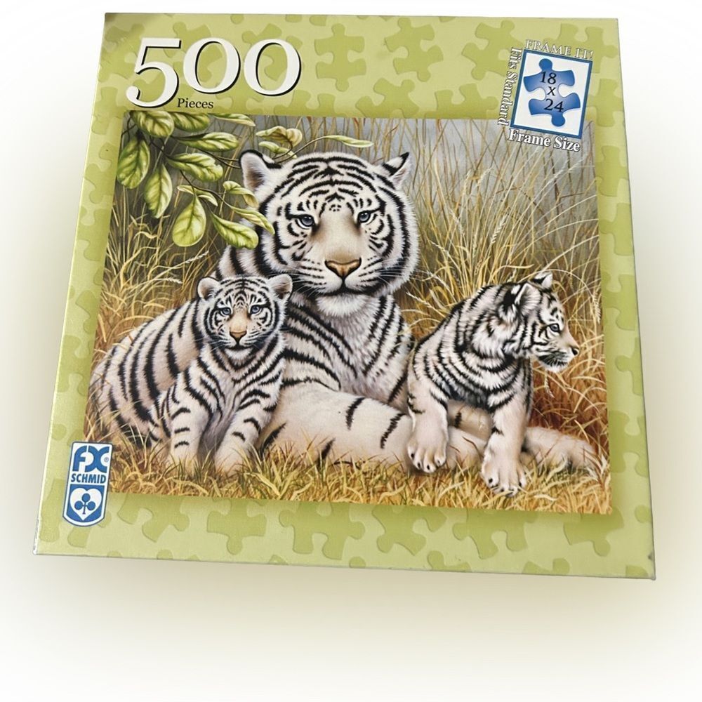 Vintage FX Schmid White Tigers 500 Piece Jigsaw Puzzle